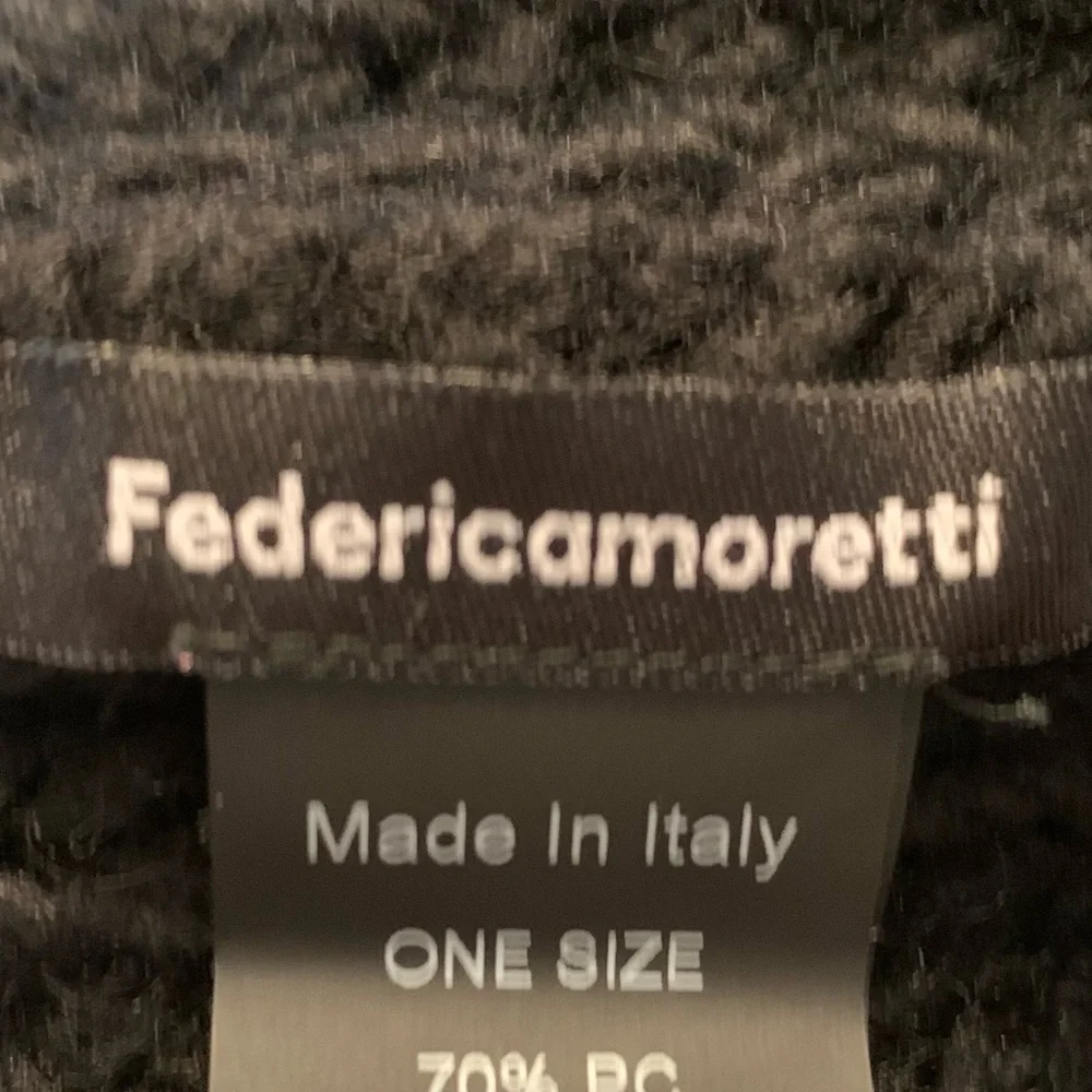 Federicamoretti Black Chunky Knit Bow Beanie - Made in Italy - Wool Blend